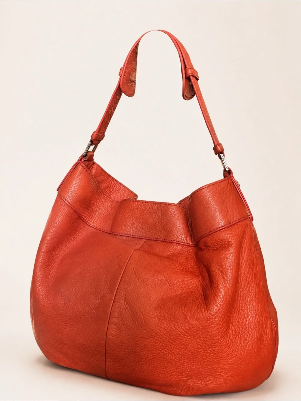 Tory Burch Taylor Large Coral Pebbled Leather Hobo Shoulder Bag